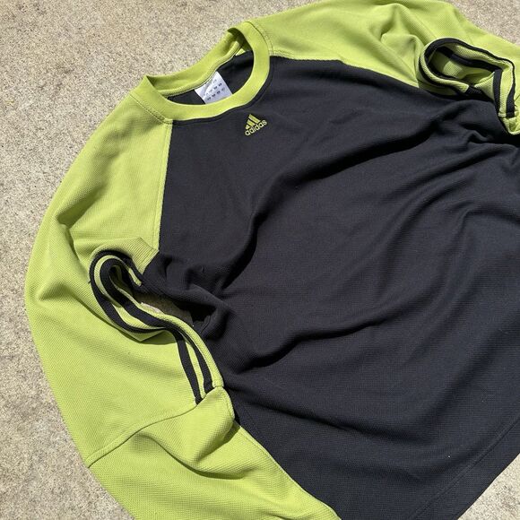 ADIDAS CLIMALITE MENS SIZE L BLACK YELLOW LONG SLEEV SPORT - Picture 2 of 5